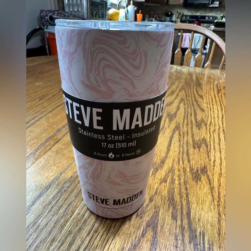 Steve Madden 17oz Marble Pink Insulated Tumbler